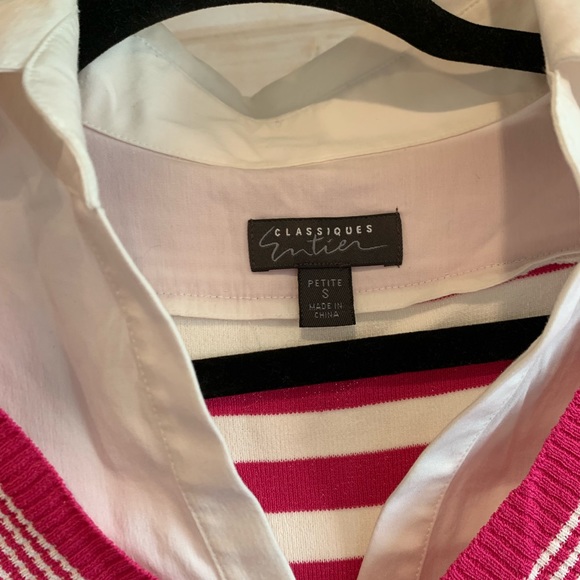 Classiques Entier | NWT Pink and White Striped Top - Picture 2 of 6
